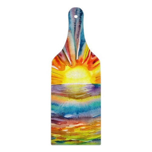 Vivid Sunset over the Water Reflection  Cutting Board
