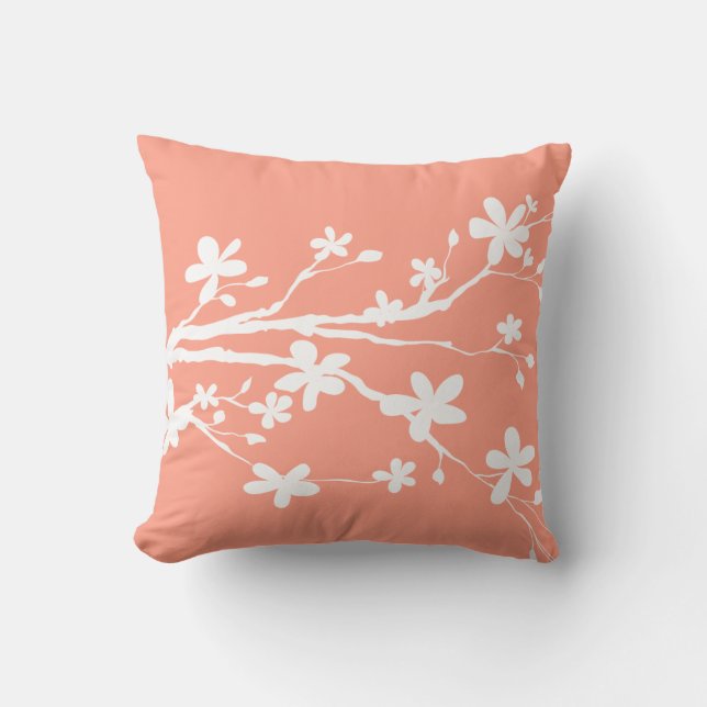 Vivid Tangerine Pretty Picture Throw Pillow (Front)