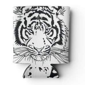 Vivid tiger: majestic wildlife illustration. can cooler
