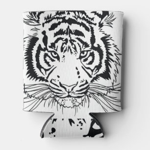 Vivid tiger: majestic wildlife illustration. can cooler