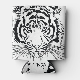 Vivid tiger: majestic wildlife illustration. can cooler