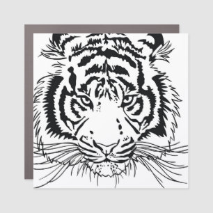 Vivid tiger: majestic wildlife illustration. car magnet