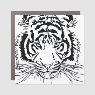 Vivid tiger: majestic wildlife illustration. car magnet