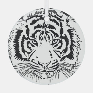 Vivid tiger: majestic wildlife illustration. glass ornament