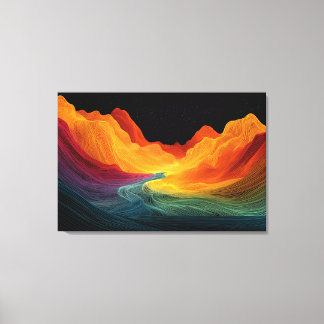 Vivid Topography | Surreal Landscape (36" x 24") Canvas Print