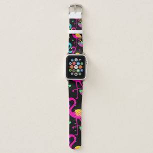 Vivid tropical, exotic hawaiian seamless pattern w apple watch band