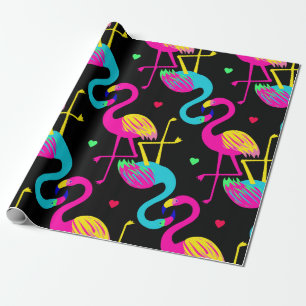 Vivid tropical, exotic hawaiian seamless pattern w wrapping paper