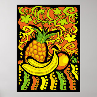 vivid tropical stillife poster