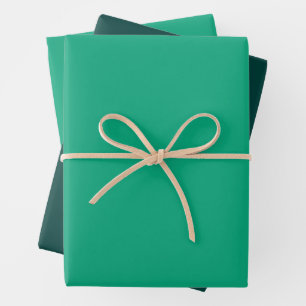 Vivid Turquoise and Deep Sea Green Wrapping Paper Sheets