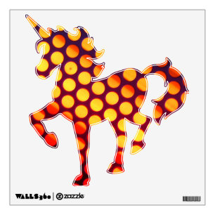 Vivid Unicorn Polka Pattern Wall Decal