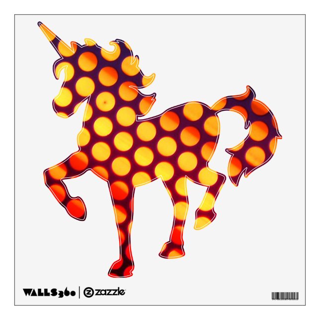 Vivid Unicorn Polka Pattern Wall Decal (Front)