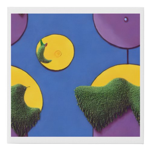Vivid Valleys of the Whimsical Moon Faux Canvas Print