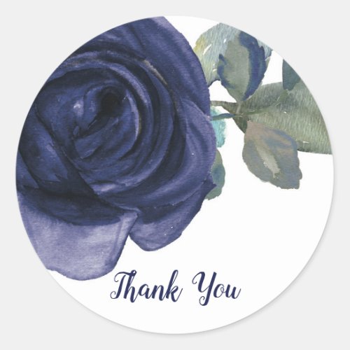 Vivid Vibrant Indigo Purple Blue Floral Wedding Classic Round Sticker