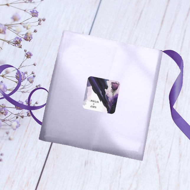 Vivid Violet Rose Wedding Stickers (Creator Uploaded)