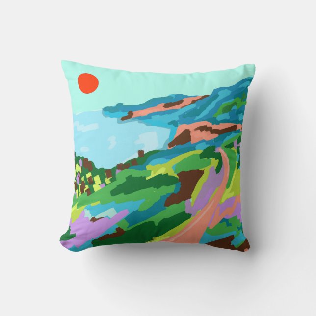 Vivid Vistas Throw Pillow (Front)