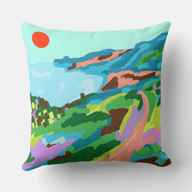 Vivid Vistas Throw Pillow (Back)