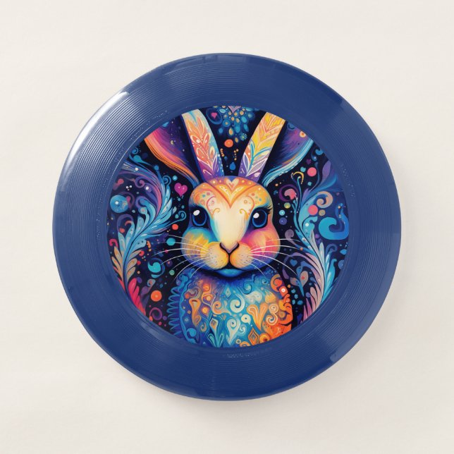 Vivid Vortex: Blooming Bunny Bliss Wham-O Frisbee (Front)