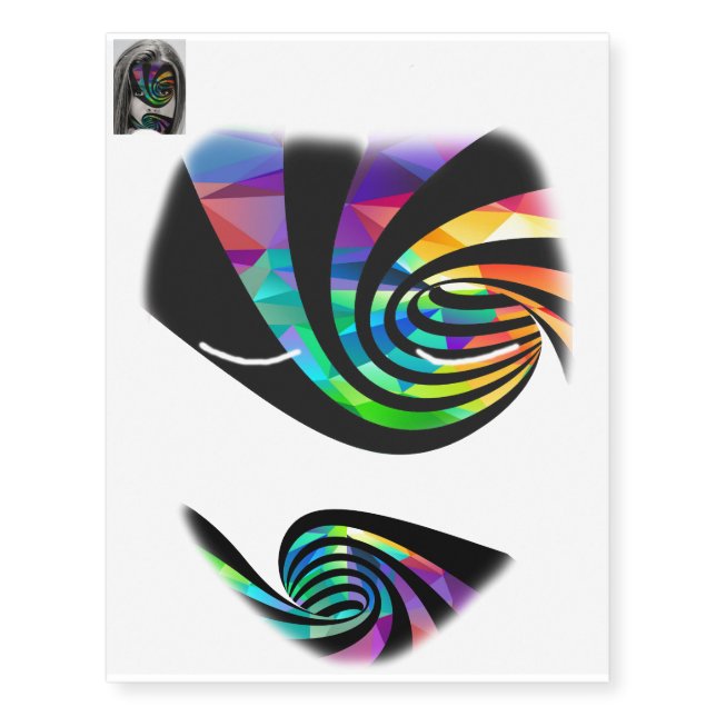 Vivid Vortex Temporary Tattoos (Front)