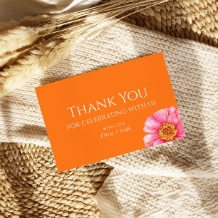 Vivid Vows Bold Floral Wedding Thank You Card