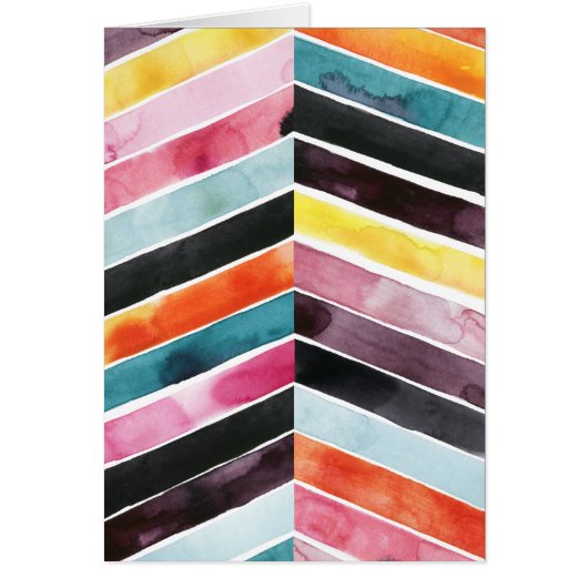 Vivid Watercolor Chevron I Cards (Front)