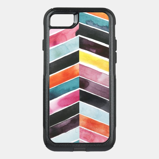 Vivid Watercolor Chevron I Otterbox iPhone Case (Back)