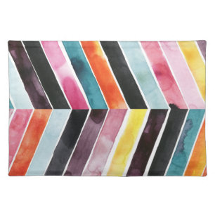 Vivid Watercolor Chevron I Placemat