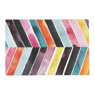 Vivid Watercolor Chevron I Placemat