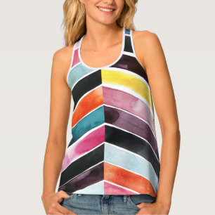 Vivid Watercolor Chevron I Tank Top