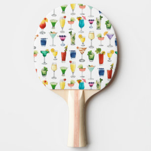 Vivid Watercolor Cocktail Pattern Tote Bag Ping Pong Paddle