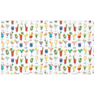 Vivid Watercolor Cocktail Pattern Tote Bag Tablecloth