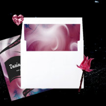 Vivid Watercolor Pink Envelope Liner