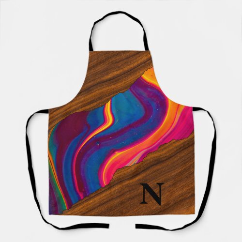 Vivid Wood Colorful River All_Over Print Apron