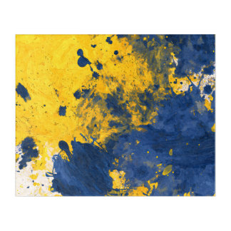 Vivid Yellow Navy Bold Splash Acrylic Wall Art