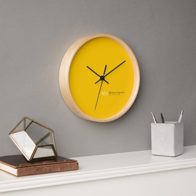 Vivid Yellow Sun Color Modern Clock (Office)
