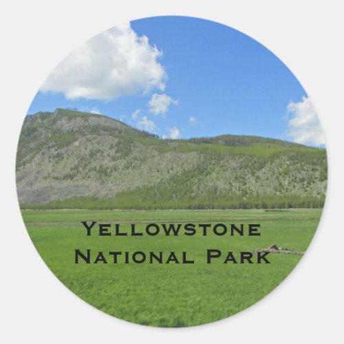 Vivid Yellowstone Landscape Photo National Park Classic Round Sticker