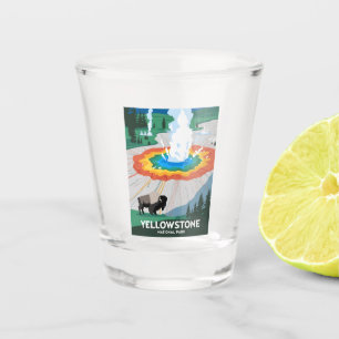 Vivid Yellowstone National Park Shot Glass