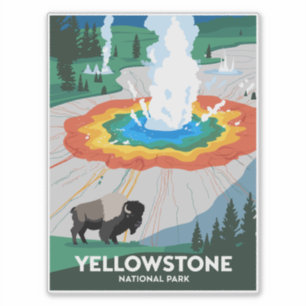 Vivid Yellowstone National Park Sticker