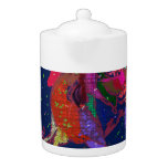 Vividly Colored Flower Teapot