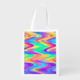 Vividly Whimsical Waves reusable Grocery Bag