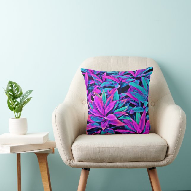 VividNeon Dreams Lively Pattern Throw Pillow (Chair)