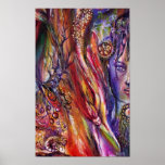 VIVIEN AND MERLIN Arthurian Legends Watercolor Poster