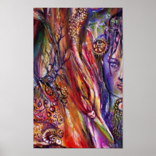 VIVIEN AND MERLIN Arthurian Legends Watercolor Poster