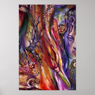 VIVIEN AND MERLIN Arthurian Legends Watercolor Poster