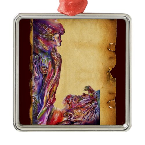VIVIEN AND MERLIN Fantasy Metal Ornament