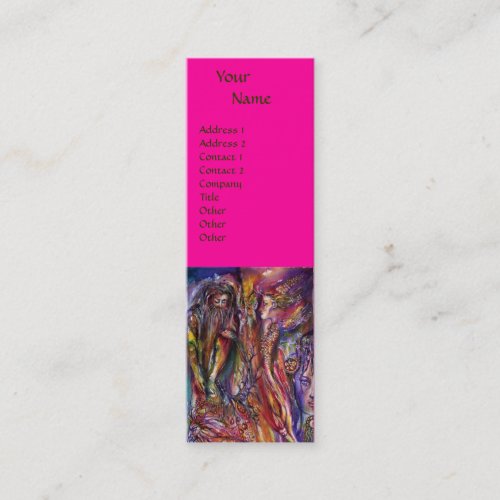 VIVIEN AND MERLIN Pink Fuchsia Purple Fantasy Mini Business Card