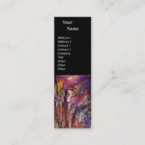 VIVIEN AND MERLIN Pink Purple Black Fantasy Mini Business Card