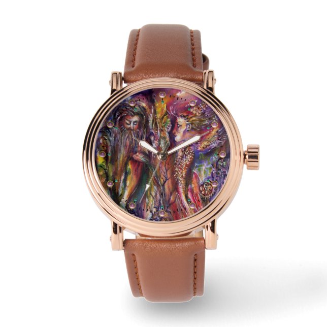 VIVIEN AND MERLIN Pink Purple Fantasy Watch (Front)