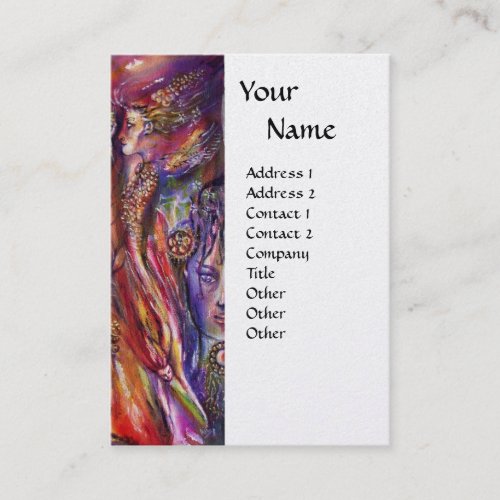 VIVIEN AND MERLIN Pink Purple White Pearl Fantasy Business Card