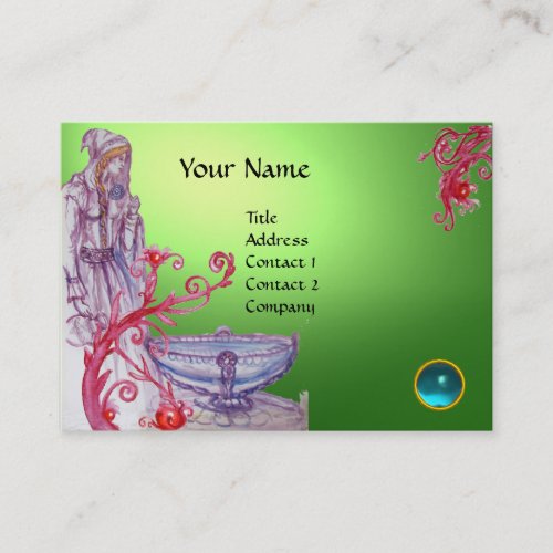 VIVIEN MONOGRAM gem green white blue Business Card