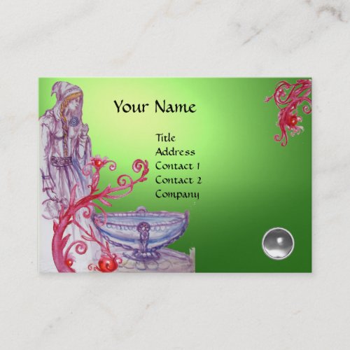 VIVIEN MONOGRAM gem green white Business Card